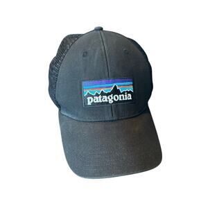Patagonia SnapBack Logo Cap Adjustable Black Mesh Trucker Hat